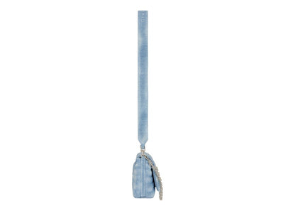 Givenchy Small 4G Soft Bag In Quilted Denim Medium Blue