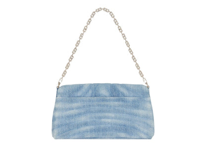 Givenchy Small 4G Soft Bag In Quilted Denim Medium Blue