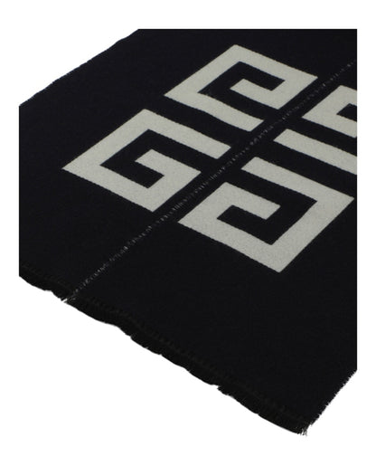 Givenchy Split Logo Scarf Navy