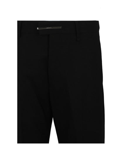 Givenchy Straight Fit Pants With Metal Clip Closure Black