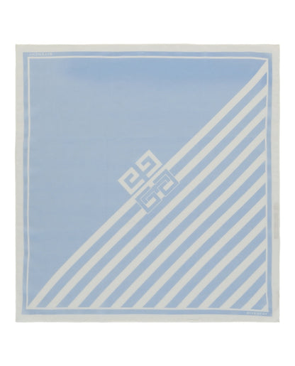 Givenchy Striped 4G Square Scarf Blue White