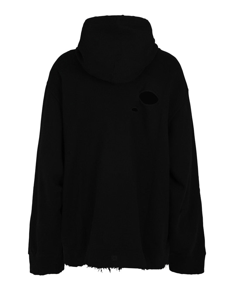 Givenchy Studio Destroyed Hoodie Black