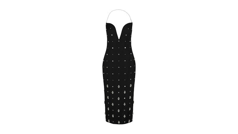 Givenchy Women's 4G Embellished Silk Midi Dress Black