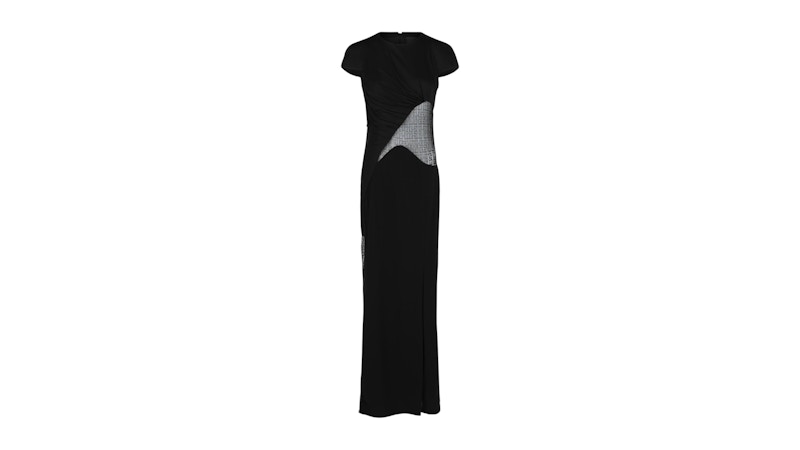 Givenchy Women's 4G Sheer Mesh Crystal Gown Black