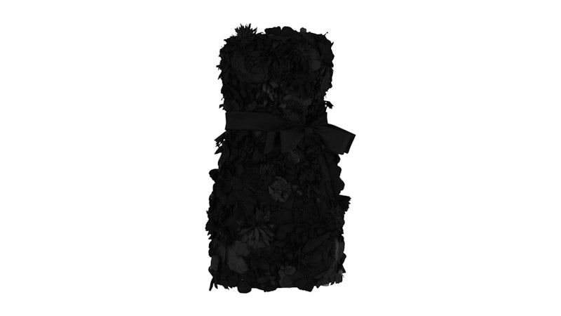 Givenchy Women's Bustier Embriodered Flower Dress Black
