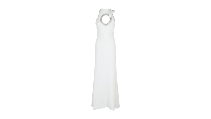 Givenchy Women's Cutout Crystal-Embellished Gown White Silver