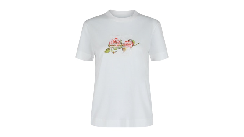 Givenchy Women's Floral 4G Logo Embroidered T-Shirt White