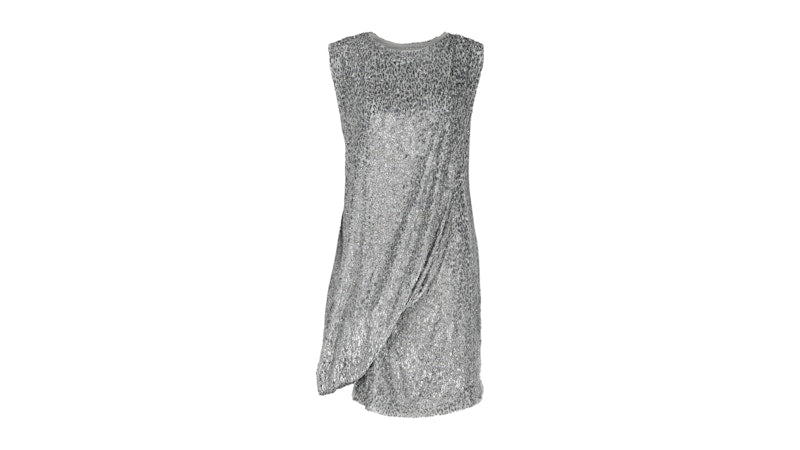 Givenchy Women's Lamé Crystal-Embellished Mini Dress Silver