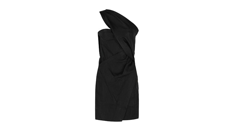 Givenchy Women's One-Shoulder Leather Dress Black