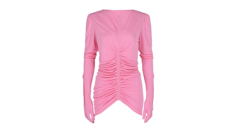 Givenchy Women's Ruched Glove Long-Sleeve Top Bubble Gum