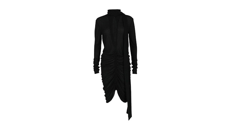 Givenchy Women's Ruched Scarf Stretch-Crepe Dress Black