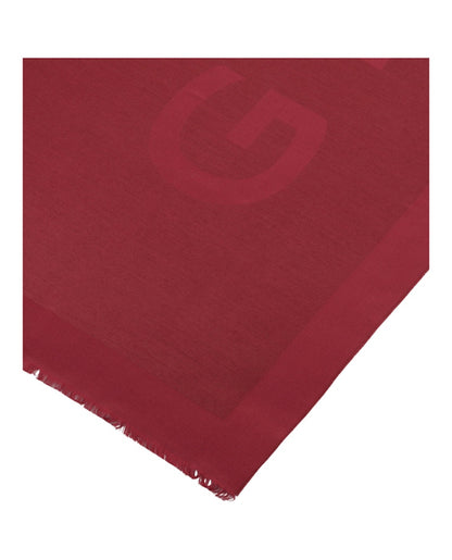 Givenchy Wool Blend Logo Scarf Burgundy
