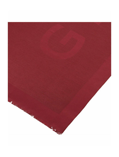 Givenchy Wool Blend Logo Scarf Burgundy