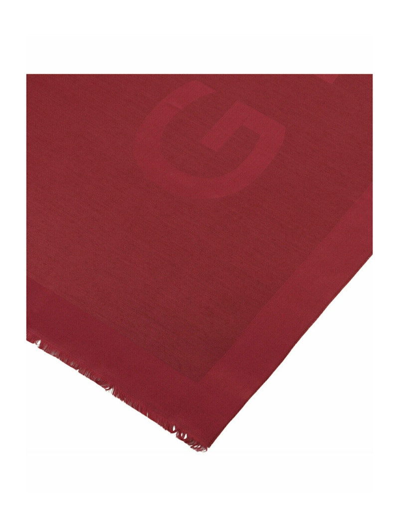 Givenchy Wool Blend Logo Scarf Burgundy