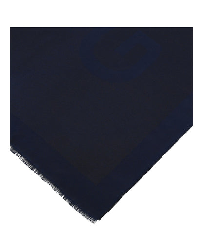 Givenchy Wool Blend Logo Scarf Navy