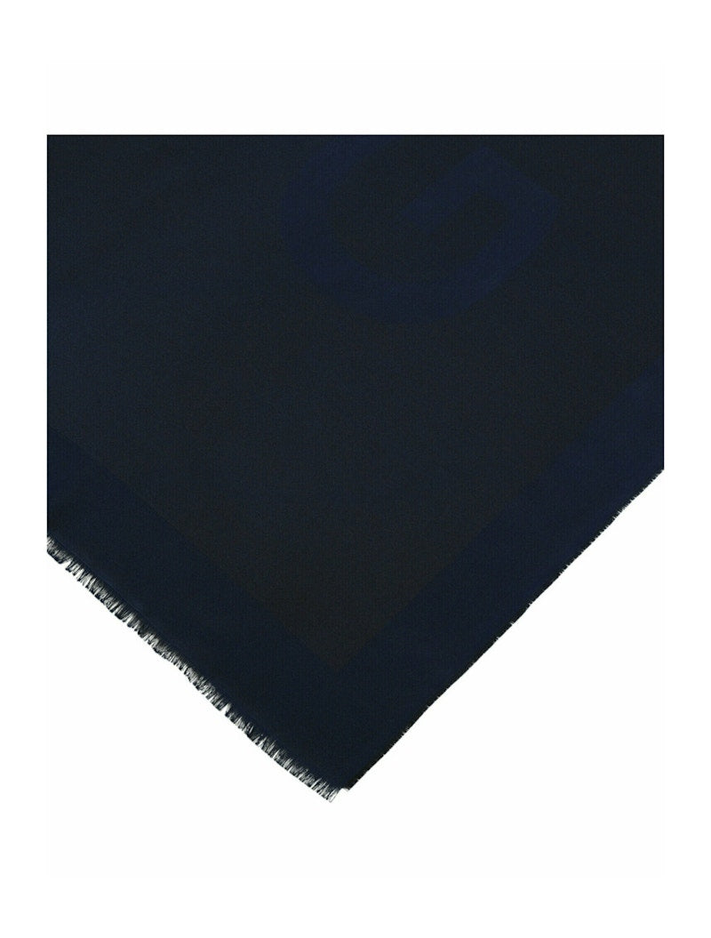 Givenchy Wool Blend Logo Scarf Navy