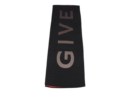 Givenchy Wool Gradient Logo Scarf Black/Multi Red