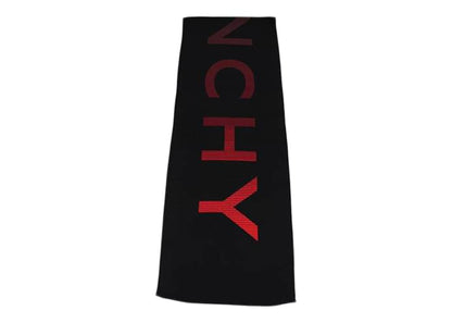 Givenchy Wool Gradient Logo Scarf Black/Multi Red