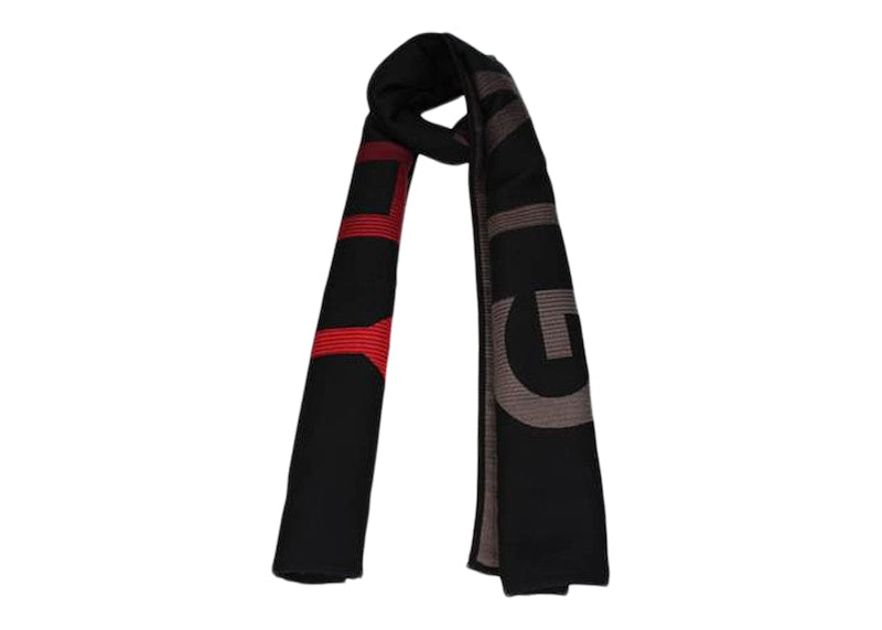 Givenchy Wool Gradient Logo Scarf Black/Multi Red