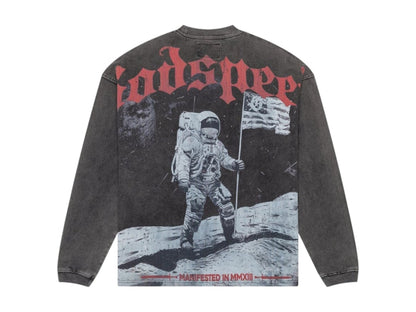 Godspeed Apollo 11 (1969) L/S Tee Grey Wash