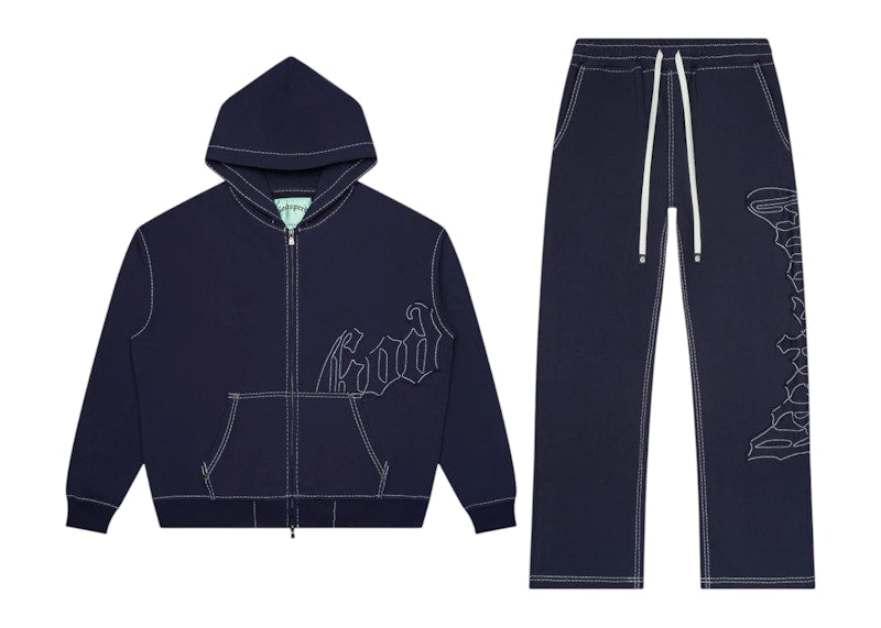 Godspeed OG Logo Stitched Sweatsuit Navy