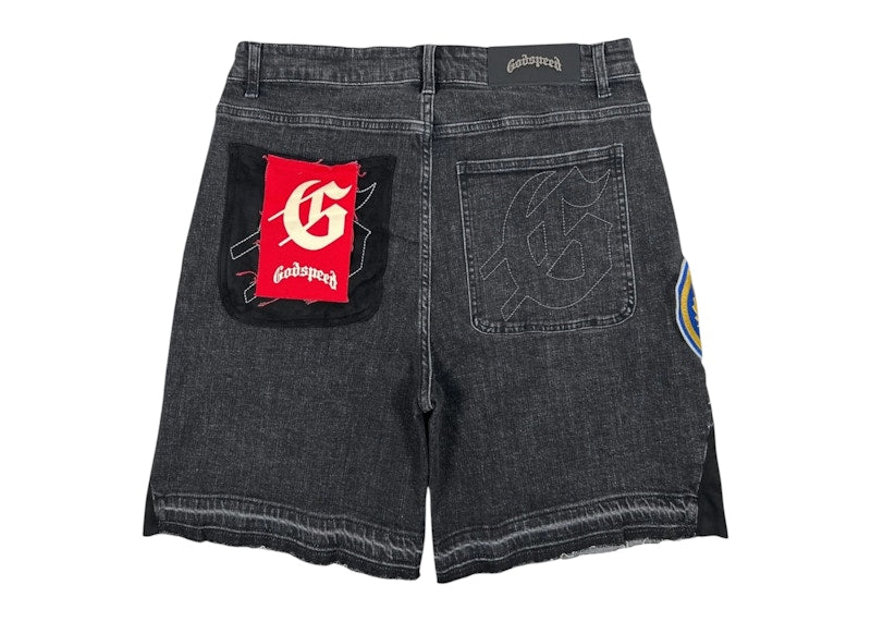 Godspeed Patchwork Denim V2 Shorts Black