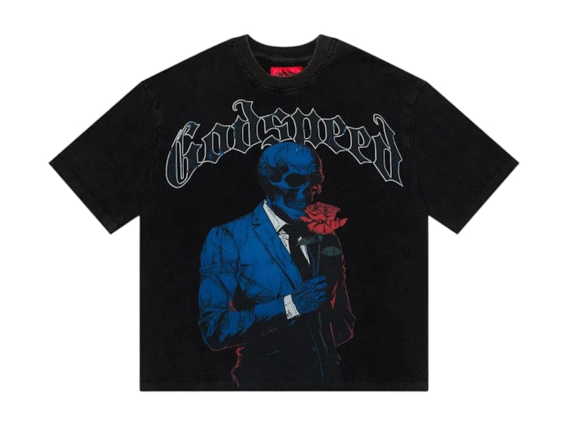 Godspeed Smell the Roses Tee Black Wash