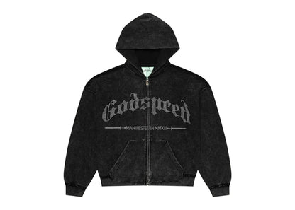 Godspeed Studded OG Logo Hoodie Black Wash