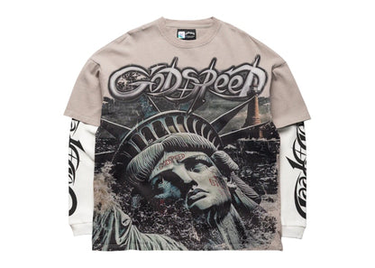 Godspeed Sunken Liberty 2 Layered T-shirt Stone Grey