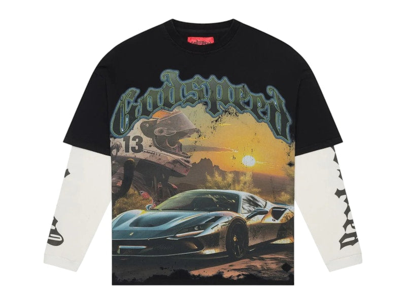 Godspeed Sunset Drift Layered L/S T-shirt Black Wash