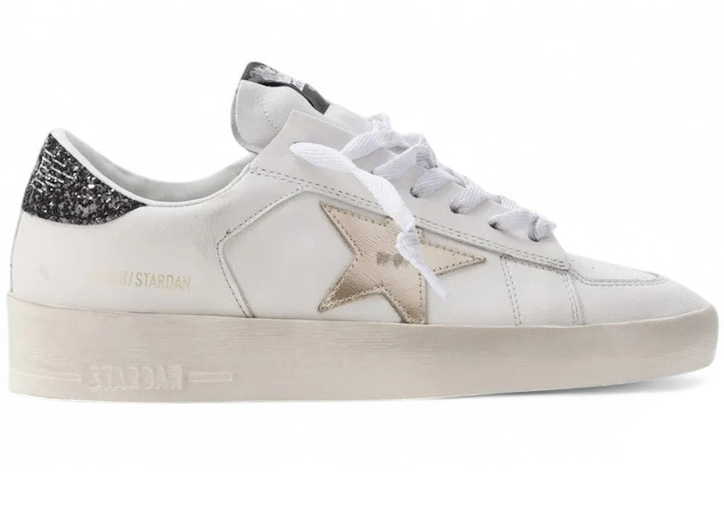 Golden Goose Stardan White Gold Black Glitter Heel (Women's)