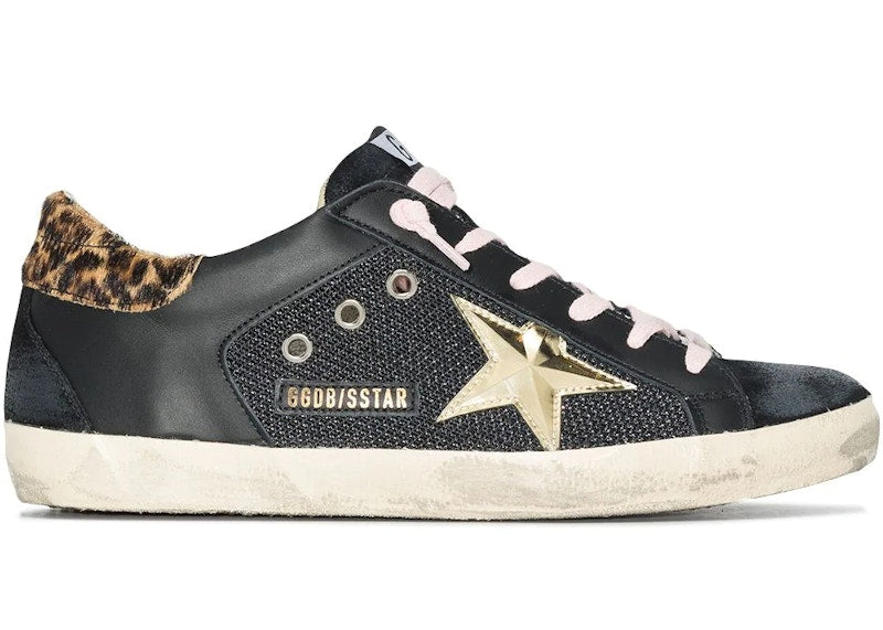 Golden Goose Super-Star Black Leopard Gold Pink (Women's)
