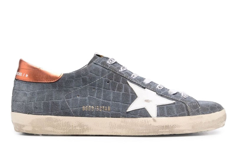 Golden Goose Super-Star Embossed Blue Bronze