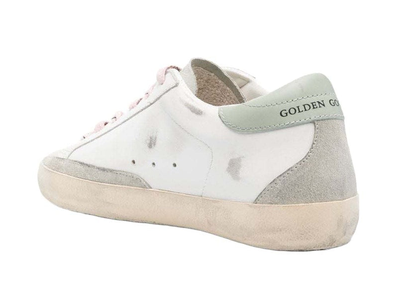 Golden Goose Super-Star Leather Sneakers White Silver Aqua (Women's)