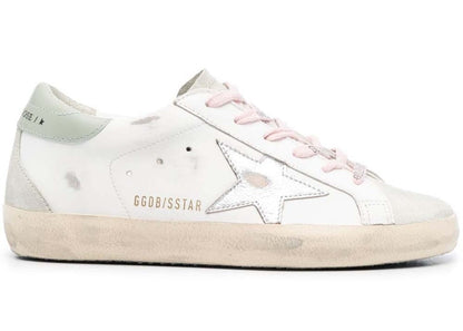 Golden Goose Super-Star Leather Sneakers White Silver Aqua (Women's)