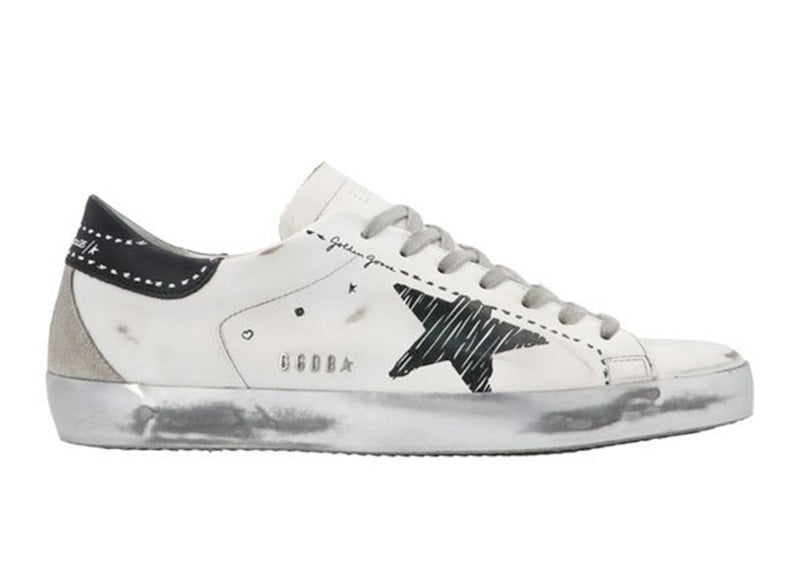 Golden Goose Super Star Metal Logo White Black Ice