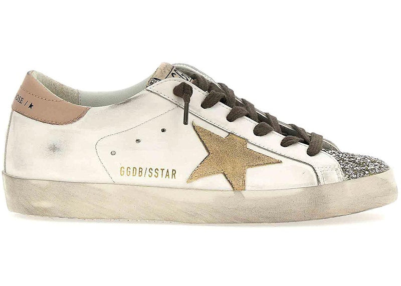 Golden Goose Super-Star Platinum Glitter Toe (Women's)