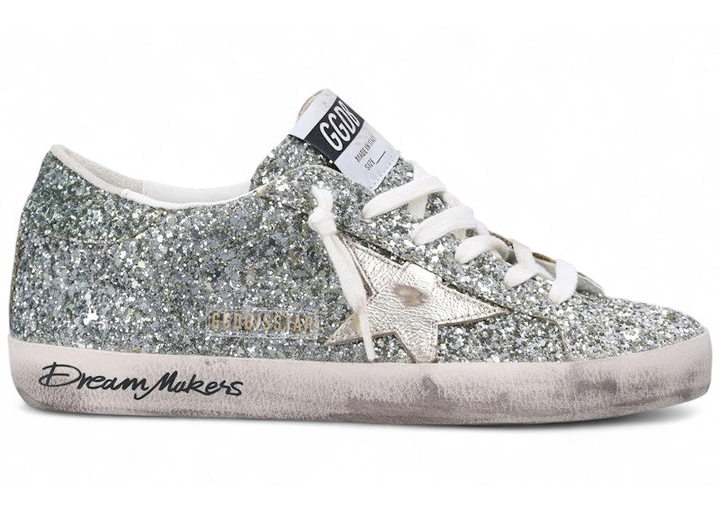 Golden Goose Super-Star Platinum Green Glitter (Women's)