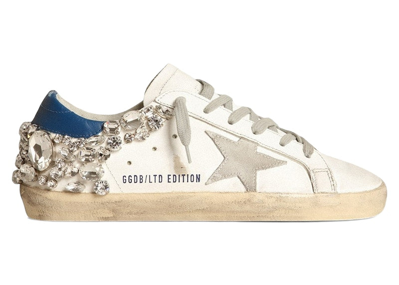 Golden Goose Super-Star Swarovski White Blue Crystal (Women's)