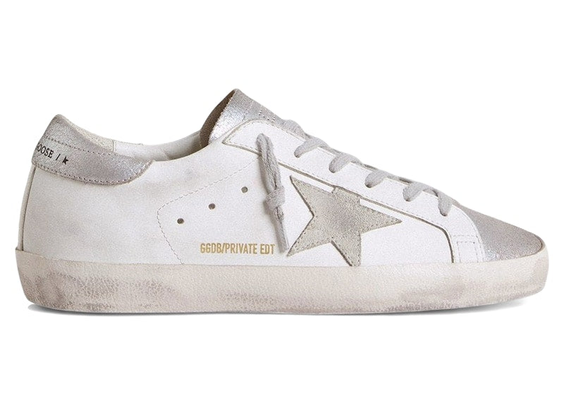 Golden Goose Super-Star White Gray Silver Glitter (Women's)