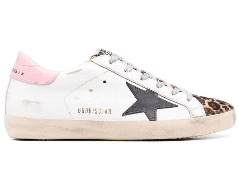 Golden Goose Super-Star White Pink Leopard Dark Grey Patch (Women's)