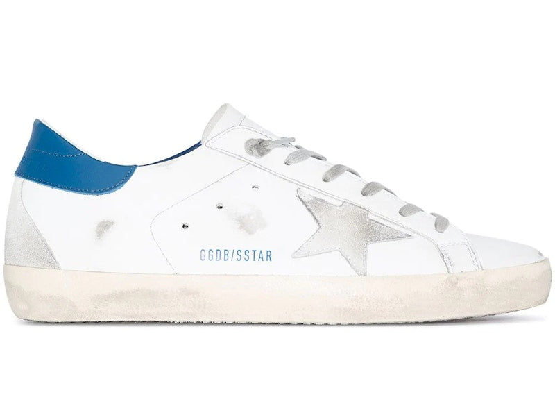 Golden Goose Super-Star White Royal Blue Grey Suede Patch (Women's)