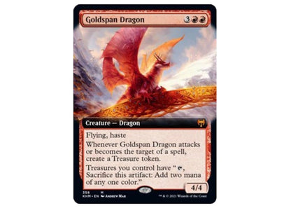 Goldspan Dragon (Extended Art) Magic: The Gathering TCG Kaldheim Mythic #358 (Ungraded)