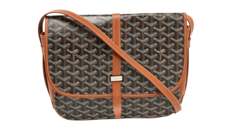 Goyard Belvedere Messenger Goyardine MM Black Tan