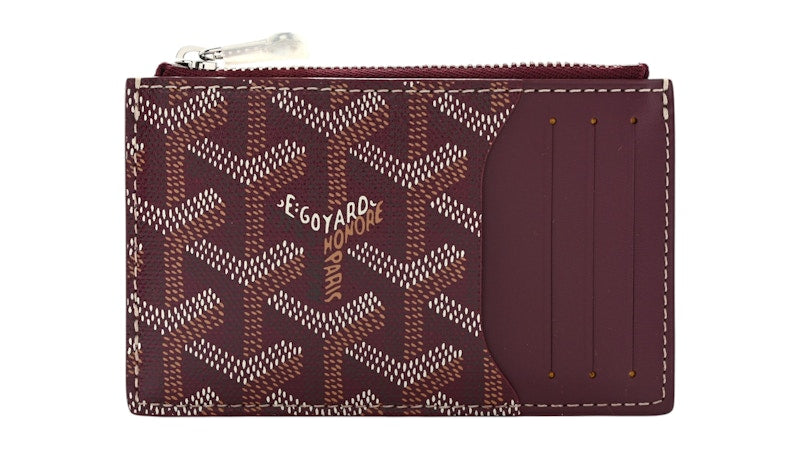 Goyard Bourbon Zipped Card Holder Burgundy
