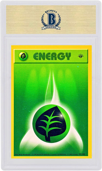 Grass Energy 1999 Pokemon TCG Base Set 1st Edition #99/102 (PSA or BGS Graded)