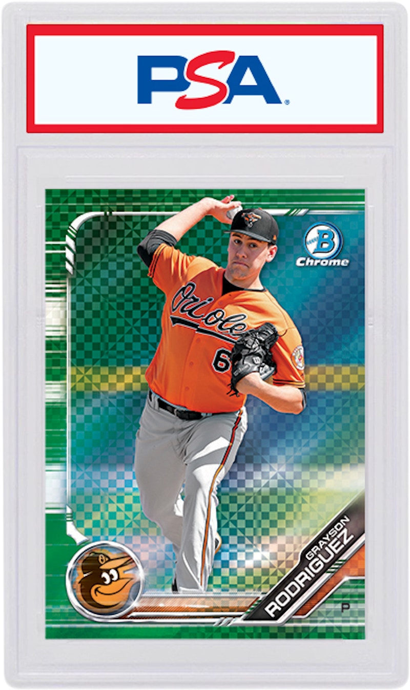 Grayson Rodriguez 2019 Bowman Chrome X Green X-Fractor /31 BCP-181 (PSA or BGS Graded)