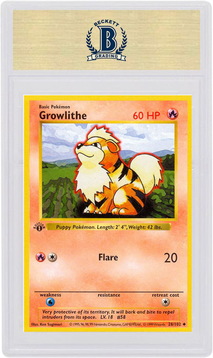 Growlithe 1999 Pokemon TCG Base Set 1st Edition #28/102 (PSA or BGS Graded)
