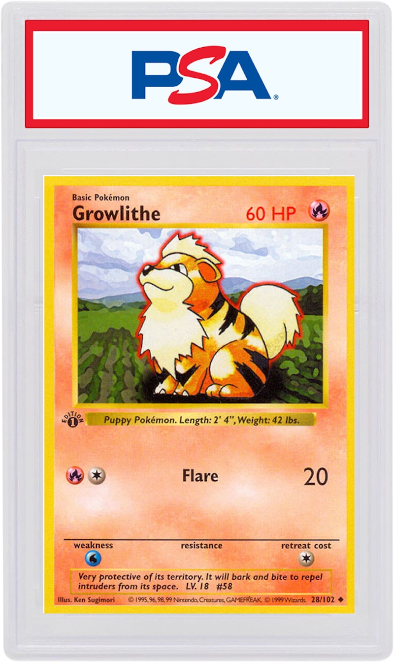 Growlithe 1999 Pokemon TCG Base Set 1st Edition #28/102 (PSA or BGS Graded)