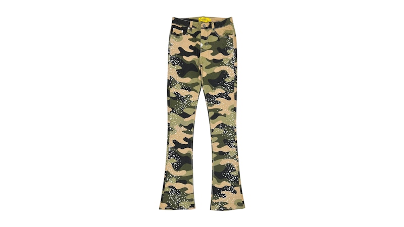 Guapi Camo Pearls Embellished Denim Jean Camo
